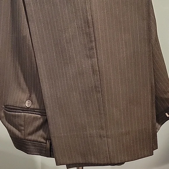 Men's Kenneth Cole Brown Pinstripe Suit (Blazer and Slacks)